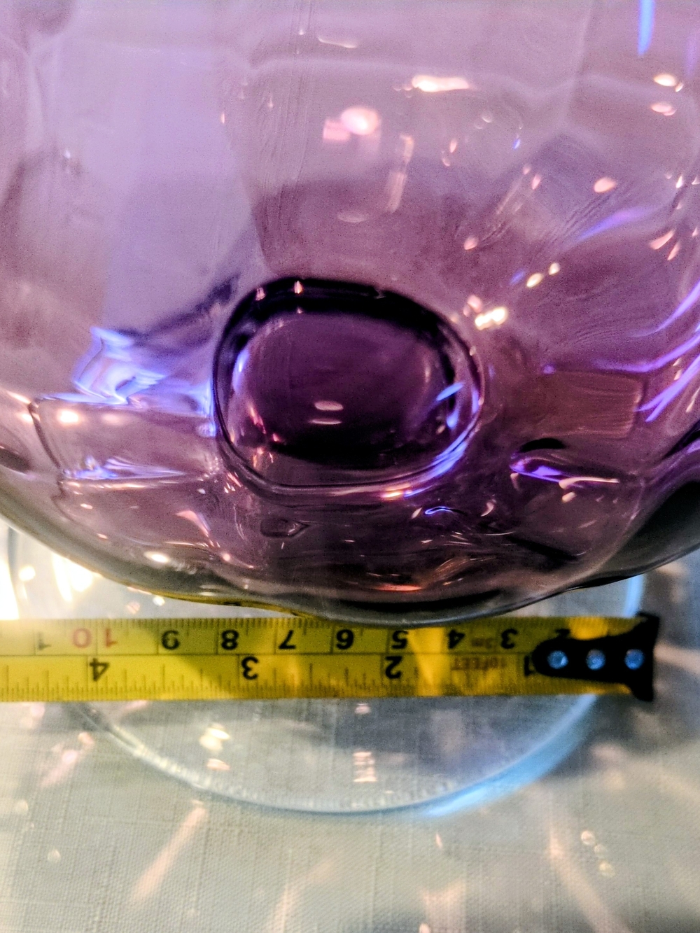 Vintage Viking Glass amethyst purple glass pitcher with a clear handle. - Picture 6 of 9